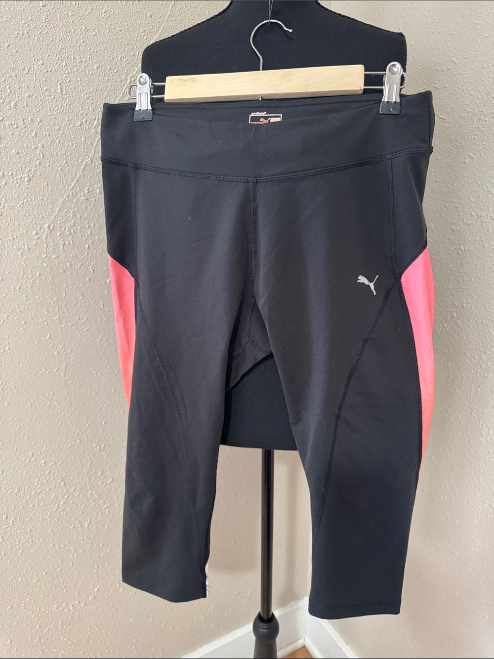Puma Black Activewear with Orange Logo Detail